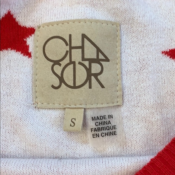 Chaser cashmere blend red star sweater, S - Picture 3 of 7